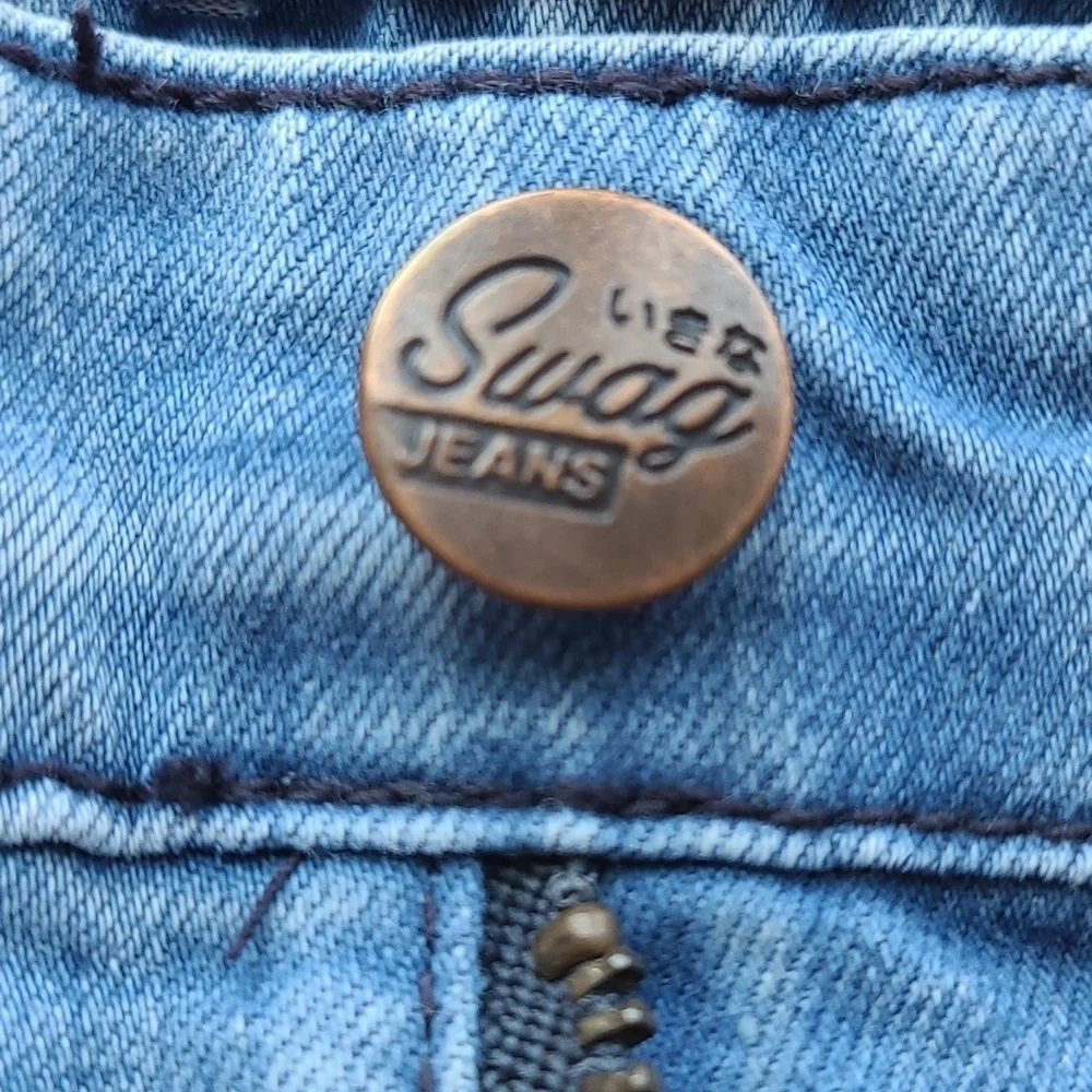 Swag Junior Distressed Patched Jeans - Light Wash